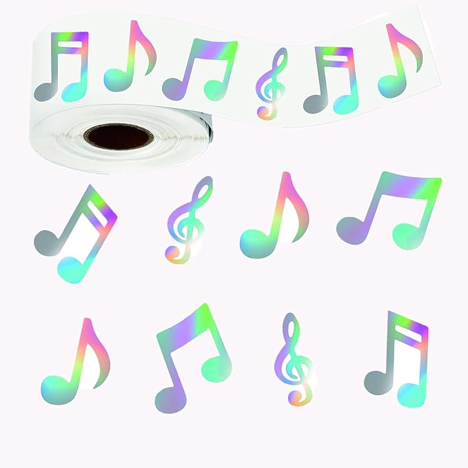 500pcs Music Stickers, Music Notes Vinyl Waterproof Stickers Musical Instruments Stickers for Water Bottles Laptops Guitars Skateboards Music Party Favors Decorations (Music S)