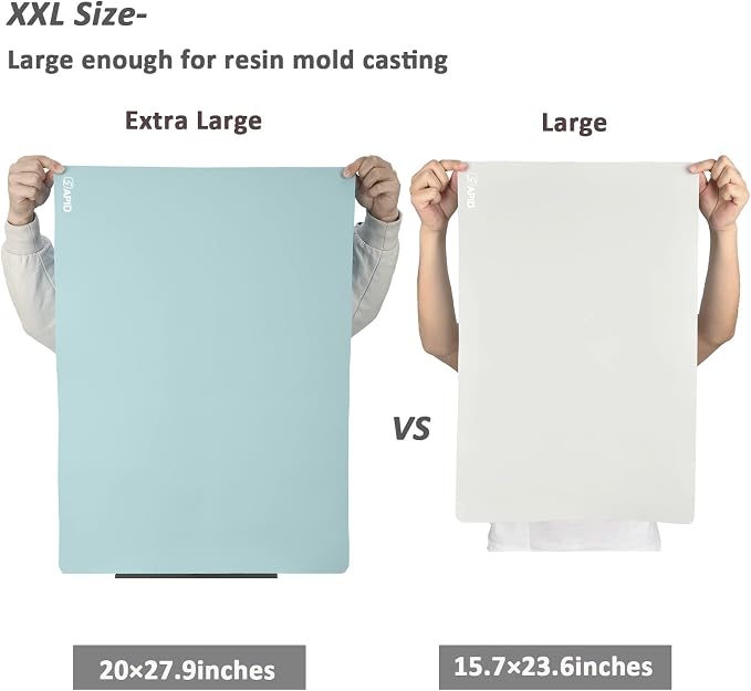 Sapid Extra Large Silicone Sheet for Crafts, Thick Silicone Jewelry Casting Mats, Nonstick Nonslip Silicon Mat for Epoxy Resin, Art Painting, Heat- Resistance Counter Mat (20"×27.9", Mint Green)