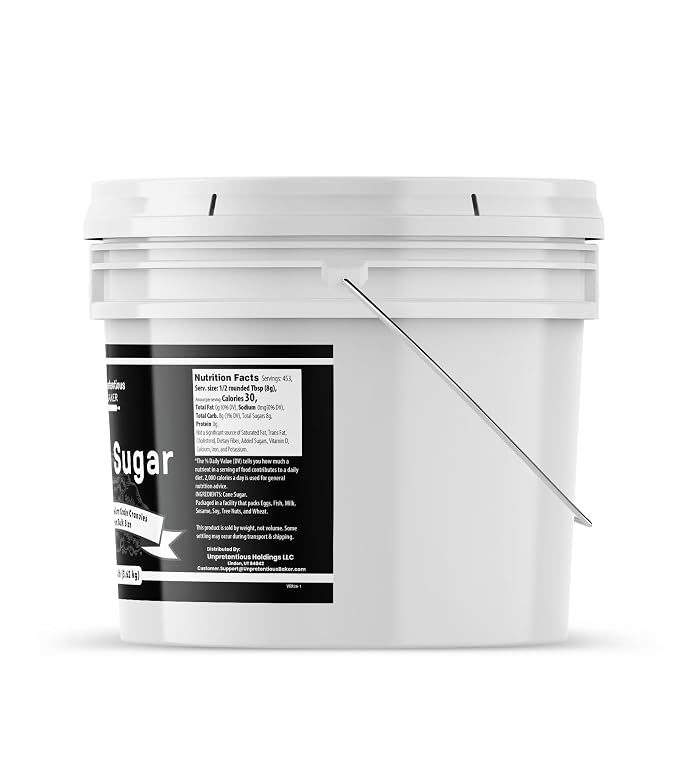 Unpretentious Cane Sugar, 1 Gallon Bucket, Kitchen Baking Staple, Granulated