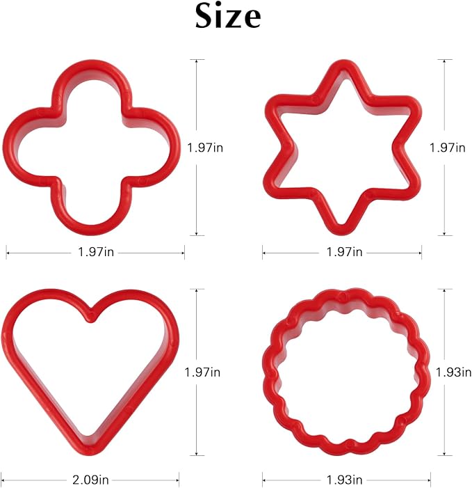 Cookie Cutter Set 24 PCS, Heart Star Round Shapes Cookie Cutters Mold Plastic Homemade Mini Biscuit Cutters Sandwich Cutter for DIY, Kitchen, Baking, Birthday, Pancake Maker Supplies 2 Inch