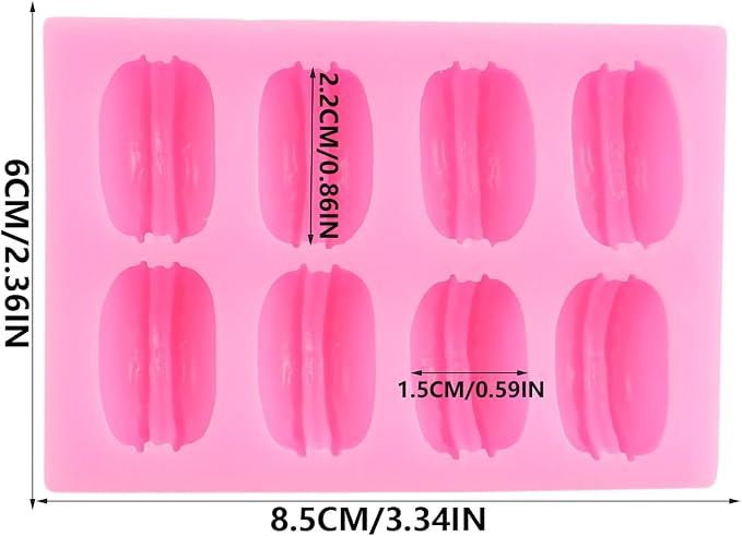 3D Macaron Hamburger Silicone Fondant Molds Macaroon Chocolate Mold for Cake Decoration Cupcake Topper Desserts Candy Gum Paste Polymer Clay