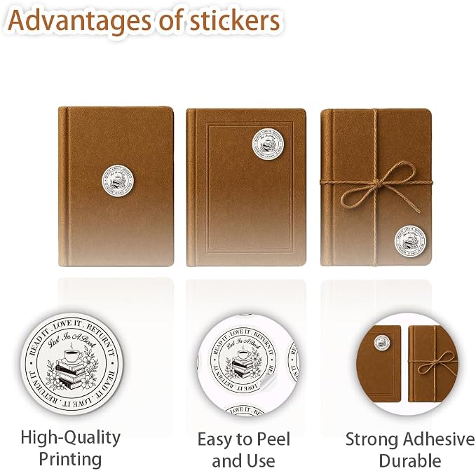 320 Pcs Book Stickers for Bookworm, 2 Inch Round Waterproof Bookish Sticker Self-Adhesive Personalized Love Reading Sticker for Laptop Books Book Lover Gift Accessories