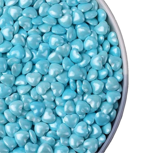 Christmas Blue Sprinkles Heart Cake Sprinkles130g 4.6OZ,Cookie Sprinkles,Sugar Pearl, Edible Candy Pearls for Cake Cupcake Decorationg (Blue)