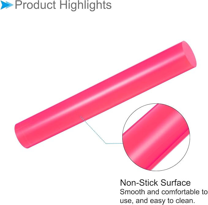 Acrylic Clay Roller, 7.28 Inch Length 1 Inch Dia., Acrylic Non-Stick Rolling Pin Roller Rose Red - (Applications: for Shaping Sculpting)
