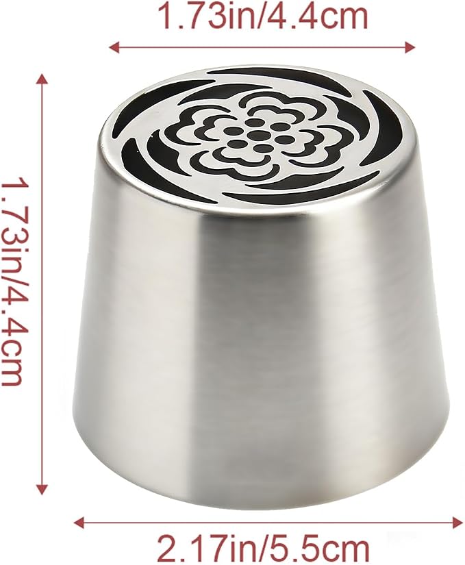 Extra Large Stainless Steel Russian Piping Tip, Floral Icing Nozzle for Cake Decorating, Pastry Cupcake Frosting Flower Decoration, Baking Supplies Kitchen Gadget XL44