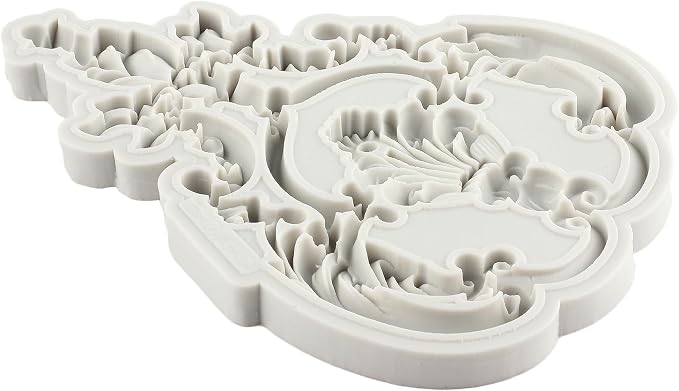Baroque Style Curlicues Scroll Lace Fondant Silicone Molds Relief Flower Mold Filigree Mold 3D Sculpted For Sugar Cake Decorating Cupcake Topper Candy Chocolate Gum Paste Polymer Clay