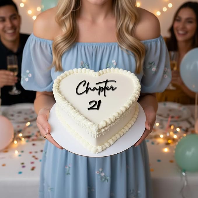 Chapter 21 Cake Topper – Acrylic 21st Birthday Cake Decoration for Girls & Boys, Happy 21st Cake Topper for Party, Modern Coming of Age Birthday Decor (chapter 21)