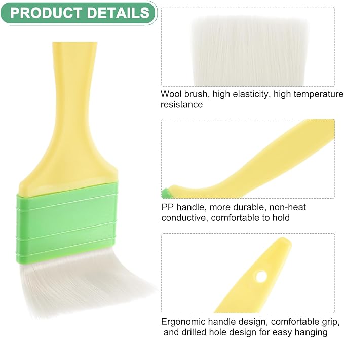 M METERXITY 2-Pack Pastry Brush, Wool Basting Baking BBQ Oil Brush for Cooking/Barbecue/Kitchen [3"]