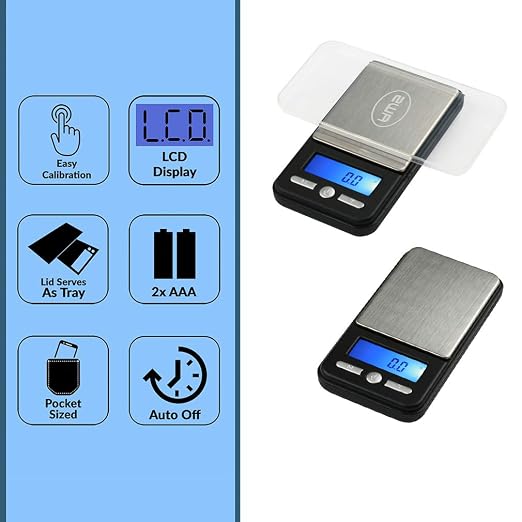 American Weigh Scales Digital Pocket Scale AC Series 650g x 0.1g | High Precision 0.1g Accuracy Mini Gram Scale for Kitchen, Lab, Jewelry, Coin Scale, Small Digital Gram Scale Portable Travel Scale