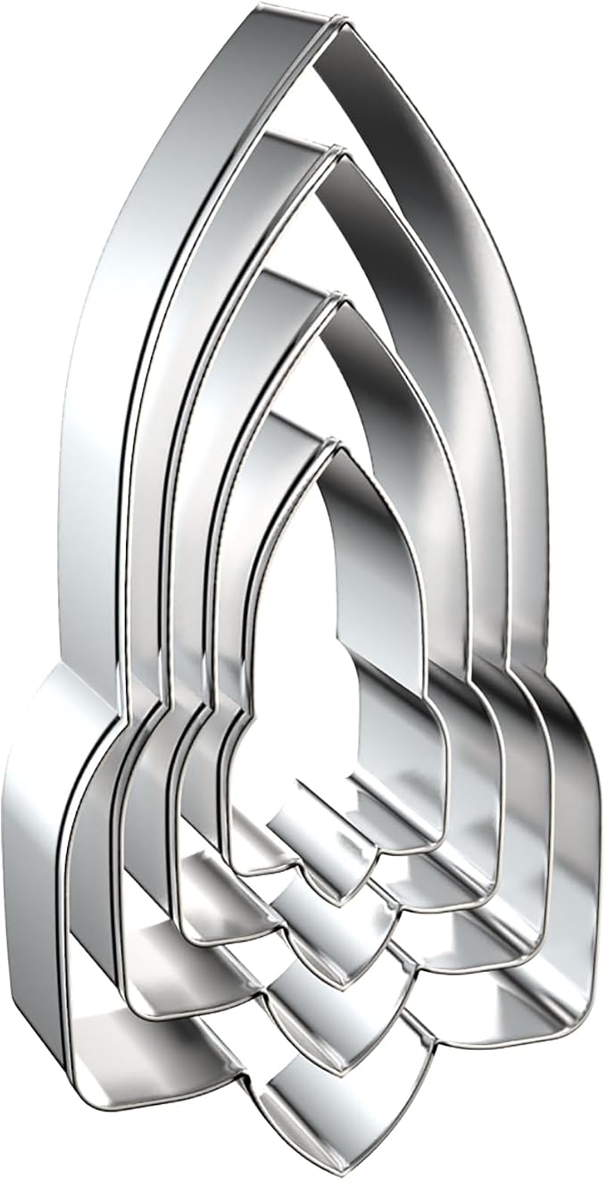 Rocket Cookie Cutter Set Large - 5 Inch, 4 Inch, 3 Inch, 2 Inch - 4 Piece Space Cookie Cutters Shapes Molds - Stainless Steel