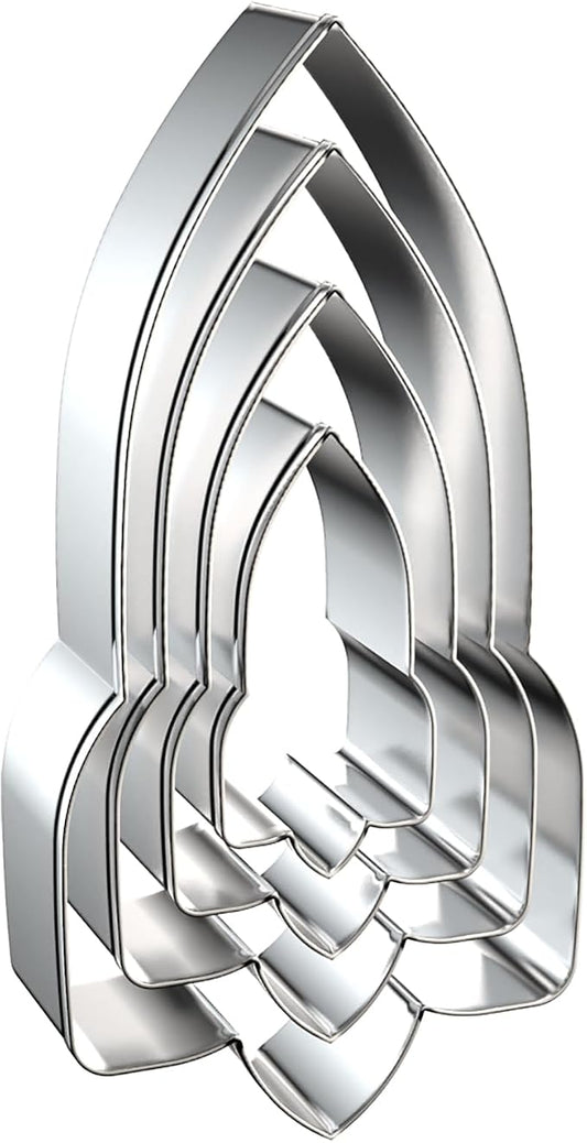 Rocket Cookie Cutter Set Large - 5 Inch, 4 Inch, 3 Inch, 2 Inch - 4 Piece Space Cookie Cutters Shapes Molds - Stainless Steel