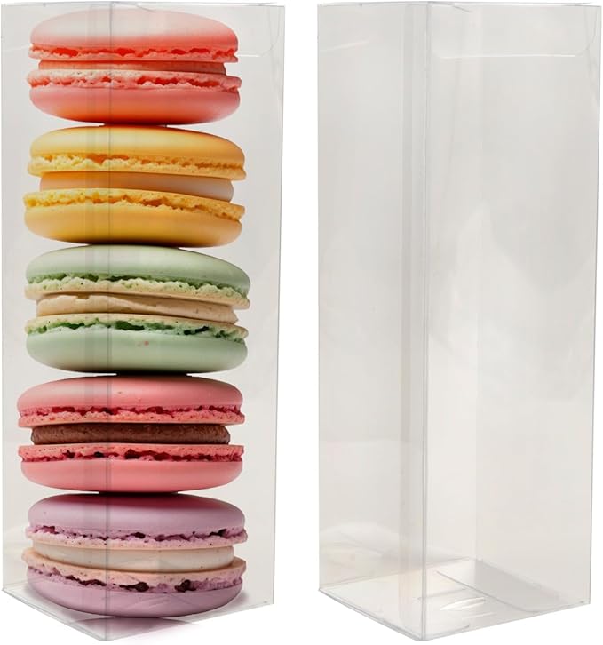 Bssay 50 Pack 2x2x6 Inch Clear Favor Boxes,Transparent Favor Boxes for Wedding, Baby Shower, Party Treats