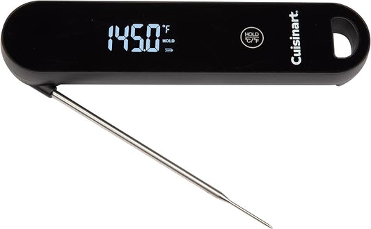 Cuisinart LED Digital Pro Instant Read Thermometer, Calibrated Ambidextrous Waterproof Meat Thermometer for Home & Grill, Lift to Wake Ultra Fast 0.6s Read Time, Home Gadget, BBQ, Smoker, Oil Fry