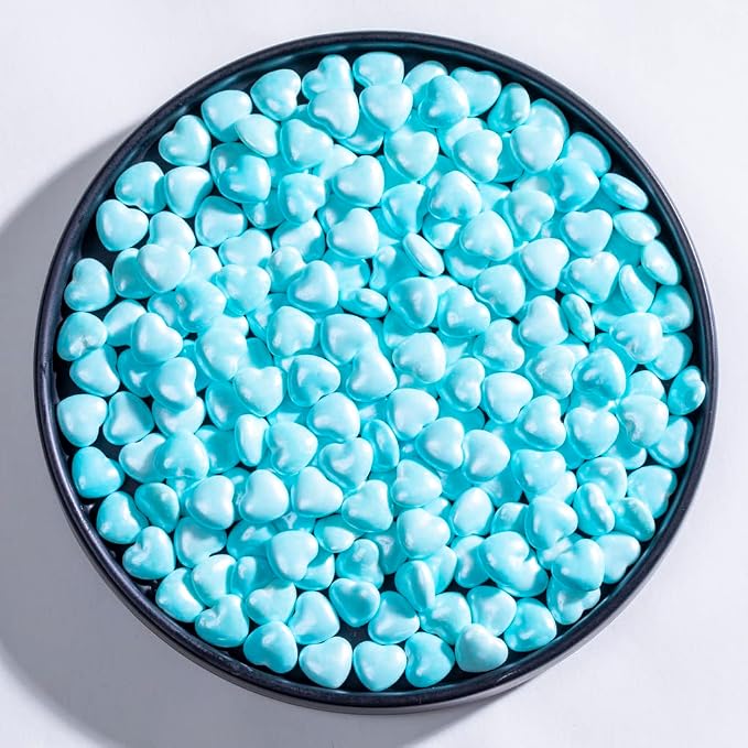 Christmas Blue Sprinkles Heart Cake Sprinkles130g 4.6OZ,Cookie Sprinkles,Sugar Pearl, Edible Candy Pearls for Cake Cupcake Decorationg (Blue)