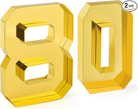 Cardboard Number for Charcuterie 80 Set Fillable Tray 10.2'' Gold Charcuterie Paper Box for 80th Birthday Anniversary Party Decorations Chocolate Candy Cupcake Container