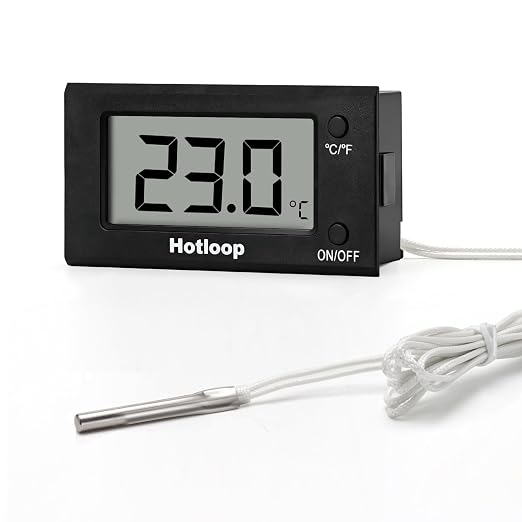 Digital Oven Thermometer with Probe Grill Meat Thermometer up to 572°F/300°C, Oven Thermometer Roasting for Barbecue Accessories for Kitchen, Roasting, Grill, Pizza-Black