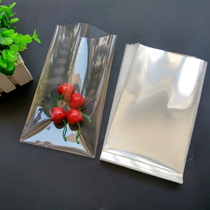 FgfAk 200 Pcs 4x6 Inches Clear Flat Cello/Cellophane Treat Bags Good for Pastry,Bakery,Cookie,Candy and Dessert