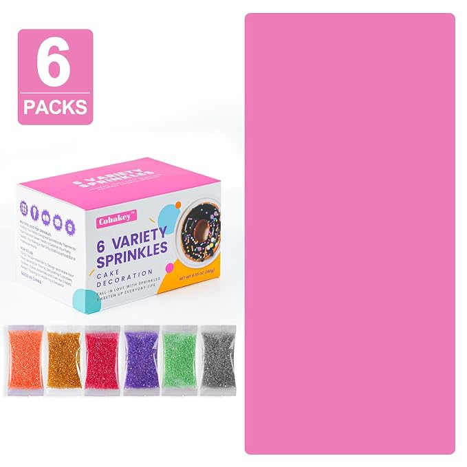 Halloween Sanding Sugar, Sprinkles For Cake Decorating, Cupcake, Cookies, Ice Cream Topper, Edible Sugar Sprinkles Sparkly Sugar Crystals (6 Packs) Gold, Orange, Purple, Green, Red, Grey