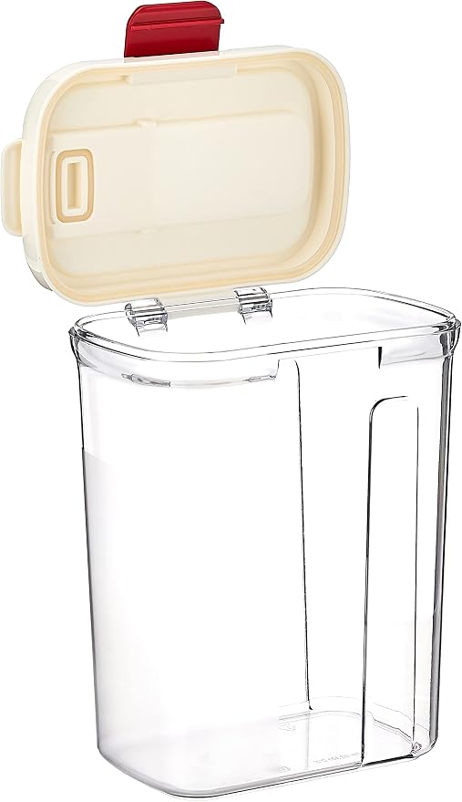 Progressive PrepSolutions Sugar Keeper – Airtight Storage Container for Keeping Sugar Fresh, BPA-Free, 2 lb Capacity, Easy Pour Design, White/red