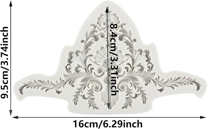 Baroque Style Fondant Mold Scroll Border Lace Silicone Molds Relief Flower Mold For Sugar Cake Decorating Cupcake Topper Gum Paste Polymer Clay