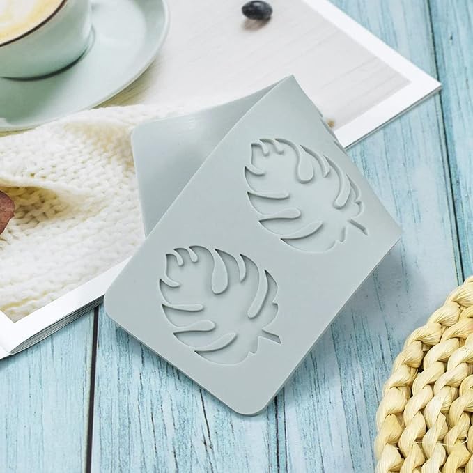 Fondant Silicone Moulds Tropical Leaves Silicone Imprint Mat Gum Paste Press Mold for Cake Chocolate Cupcake Decorating Cake Toppers Candy Cookies Resin Sugarcraft (A_9.44x3.08x0.12inch)
