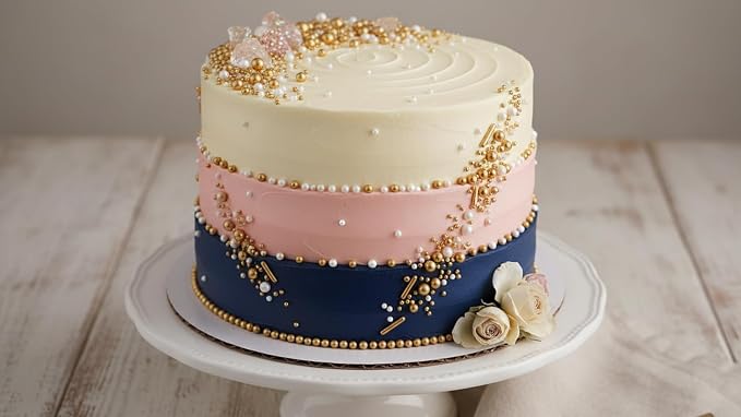 Edible Pearl Sprinkles, Golden, 26 Colors Mixed Size | Gluten Free, Food Grade, For Cakes, Cupcakes, Cookies, Donuts & Ice Cream, Wedding & Valentine's Day Decoration