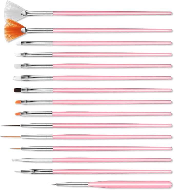 15 Pcs Food Safe Paint Brushes, Pink Sugar Cookie Decorating Brushes Kit Multifunctional Cake Decorating Food Grade Paint Brush for Professionals Beginners Making Candy Cakes Cookie DIY Crafts