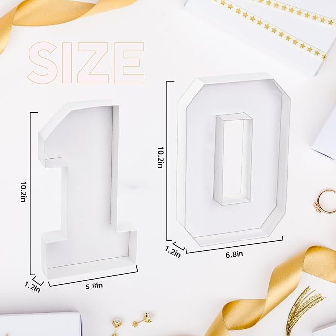 10 Set Cardboard Number for Charcuterie 10.2'' Fillable Tray Charcuterie Paper Box for 10th Birthday Anniversary Party Decorations Chocolate Candy Cupcake Container