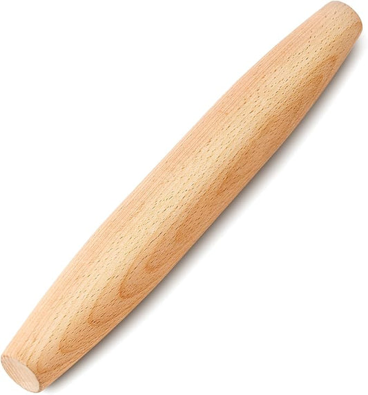 French Rolling Pin for Baking - Tuyotue 7.9 Inches Beech Wood Tapered Rolling Pin Dough Roller for Pizza Dough, Pie Crust Cookie Fondant Dumpling