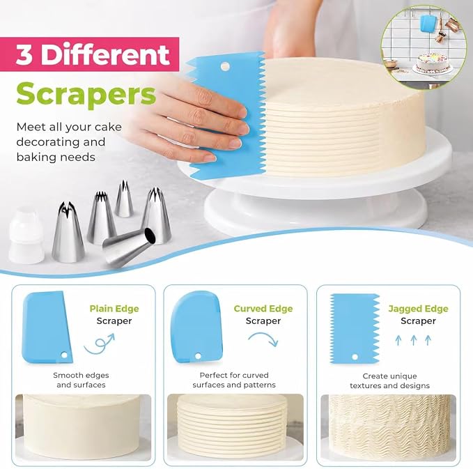 17 Pcs Reusable Piping Bags and Tips Set, Professional Cake Decorating Supplies with Standard Couplers and Silicone Rings, Frosting Baking Tools for Cupcake and Cookie Icing Decoration