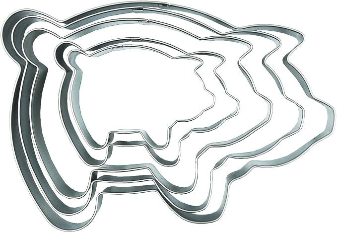 Pig Cookie Cutters Set,5 PCS Pig Shaped Stainless Steel Molds for Cookies,Biscuit,Vegetable,Fruit,Baking Pastries Doughs