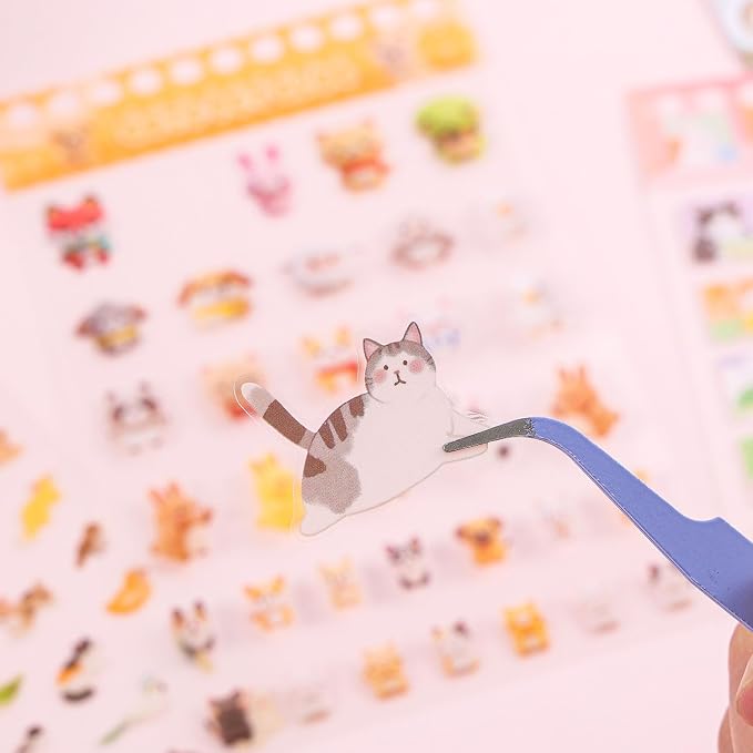Girl's Cute Sticker Book, Cartoon Pet Theme - 700+ Cute Animal Style Foodie Stickers, for DIY Scrapbooking Journaling Handbook Decoration
