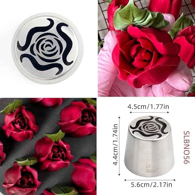 1 Piece Stainless Steel XXL Rosebuds Pattern Russian Icing Tips,Russian Flower Piping Nozzles,Baking Forsting Tools,Cake Decorating Flower Piping Tips