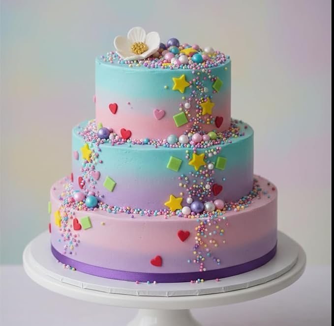 Zali Edible Pearl Sprinkles, Multicolor Mix, 26 Colors Mixed Size | Sugar Pearls, For Cakes, Cupcakes, Cookies, Donuts & Ice Cream, Gluten Free, Food Grade, Wedding & Festival Decoration