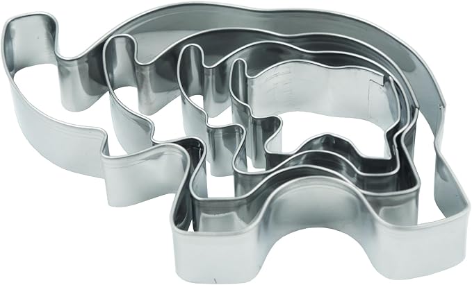 Elephant Cookie Cutters Set,4 PCS Set Elephant Shaped Stainless Steel Molds for Cookies,Biscuit,Vegetable,Fruit,Baking Pastries Doughs