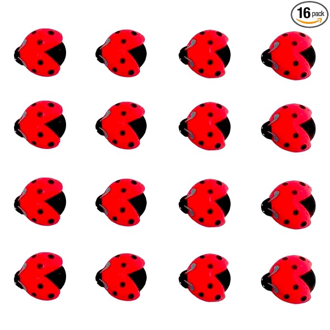 16 PCS Edible Ladybug Icing Cake Decoration Candy Sprinkle Cupcake Topper Ice Cream Cookies Frosting Decoration
