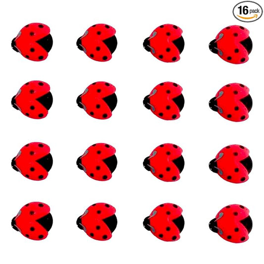 16 PCS Edible Ladybug Icing Cake Decoration Candy Sprinkle Cupcake Topper Ice Cream Cookies Frosting Decoration