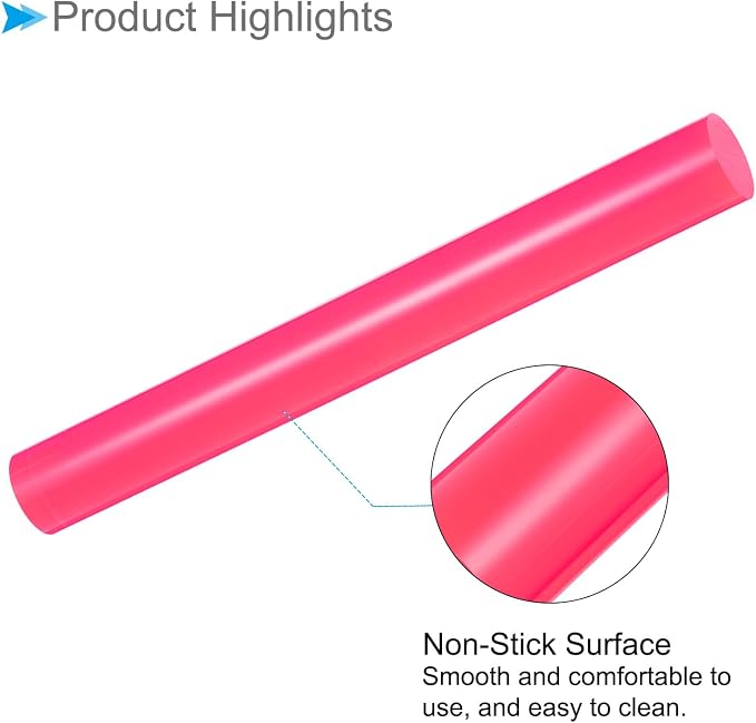 Acrylic Clay Roller, 9 Inch Length 1 Inch Dia., Acrylic Non-Stick Rolling Pin Roller Rose Red - (Applications: for Shaping Sculpting)