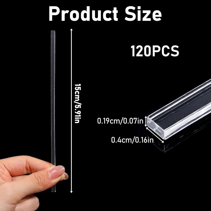 WLLHYF 120 Pcs Cake Topper Sticks Acrylic Clear Sticks | Candy Cake Pops Sticks Reusable Candy Rods 6" Round Plastic Strip Cakes Topper Stick for DIY Crafts Party Decor