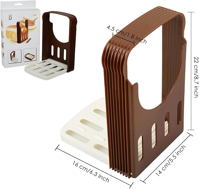 Bread Slicer for Homemade Bread 4 Slice Thickness Bread Cutting Guide Plastic Foldable Compact Sandwich Loaf Slicer