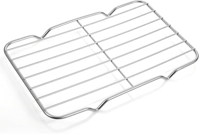 Roasting Rack, Stainless Steel Baking Wire Rack, Heavy Duty Wire Rectangle Bake Racks for Baking, Cooling, Steaming (5.3 x 8.46 Inch)