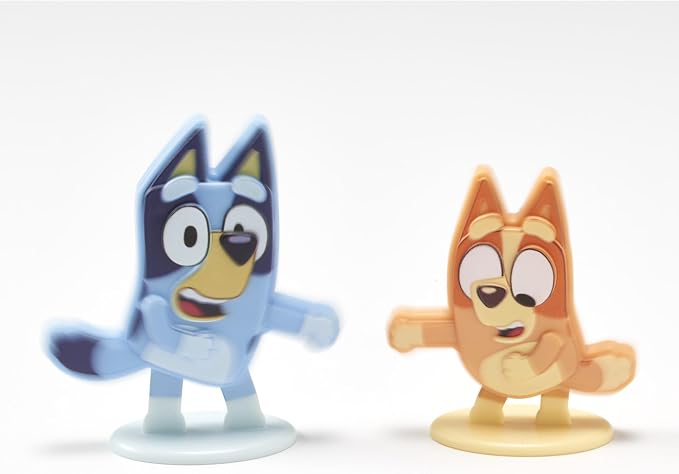 DecoSet® Bluey Dance Mode Cake Toppers, 3 Piece Cake Decoration With Bluey And Bingo Figurines and Muffin & Socks Poly Pic, For Birthday, Parties, Celebration