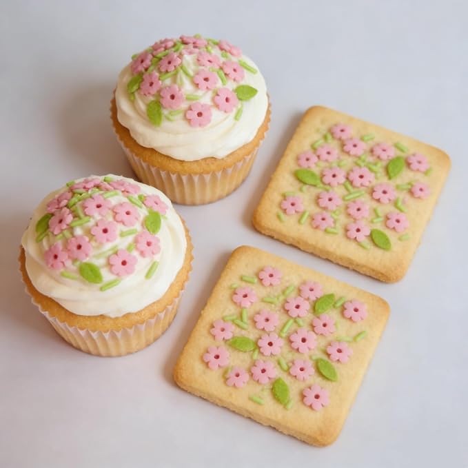 HeDeon&Rles National Cherry Blossom Festival Candy Sprinkles for Baking Edible Cake Decoration Icing Bread Pancake Cupcake Topper Wedding Birthday Christmas Halloween Supplies