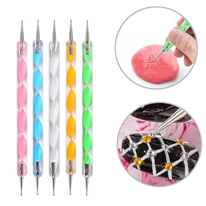 14Pcs Ball Stylus Pottery Tool Set, Pink Embossing Tool, Dual-Ended Multi-Size Clay Sculpting Dotting Tools, Professional Modeling Tools for Pottery, Polymer Clay, Nail Art, Fondant & DIY Crafts
