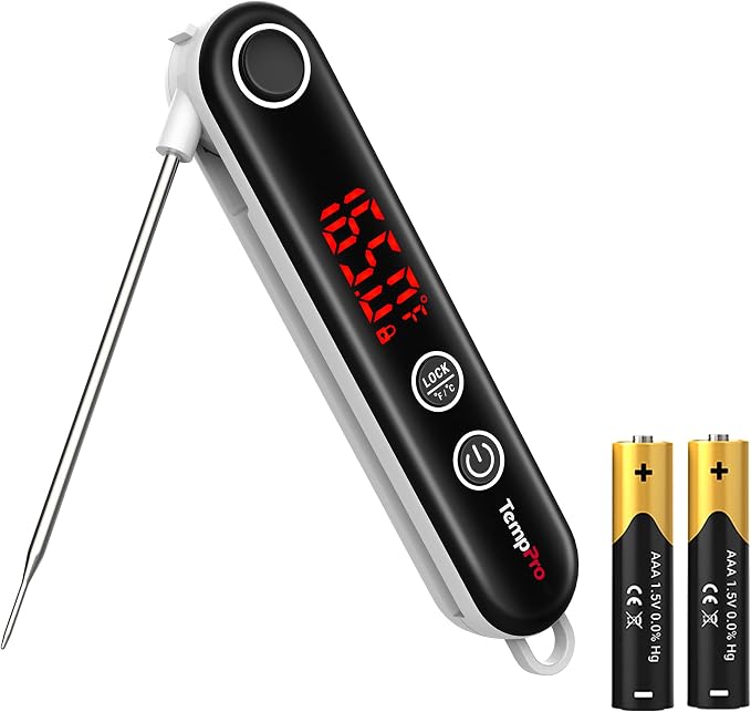 TempPro TP18 Thermocouple 0.5 Sec Instant Read Meat Thermometer Digital, Cooking Food Thermometer for Grill, BBQ, Smoker, Deep Fry, Candy, Bakeware-Fathers Day Gift for Dad(Previously ThermoPro)