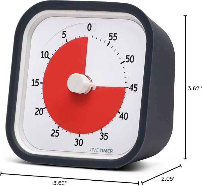 TIME TIMER 60 Minute MOD Education Edition ⁠— Visual Timer with Desktop Software for Kids Classroom Learning, Teachers Desk Clock, Study Tool and Office Meetings with Silent Operation (Charcoal)