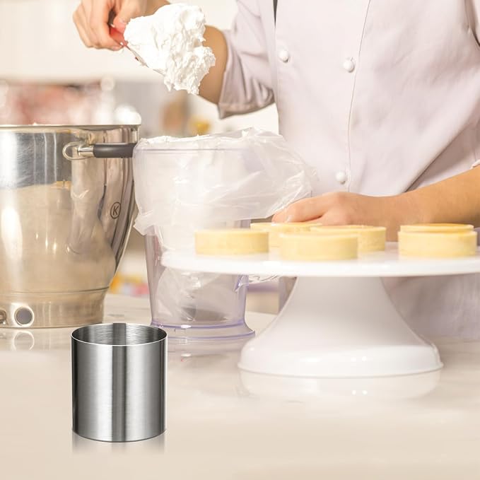 OUNONA 1.97 Inch Round Biscuit Cutter, Stainless Steel Mini Cake Mold Cookies Donut Cutter, Professional Baking Dough Tools, Pastry Ring Mold for DIY Desserts, Biscuits, Mousse, Donuts, Muffins