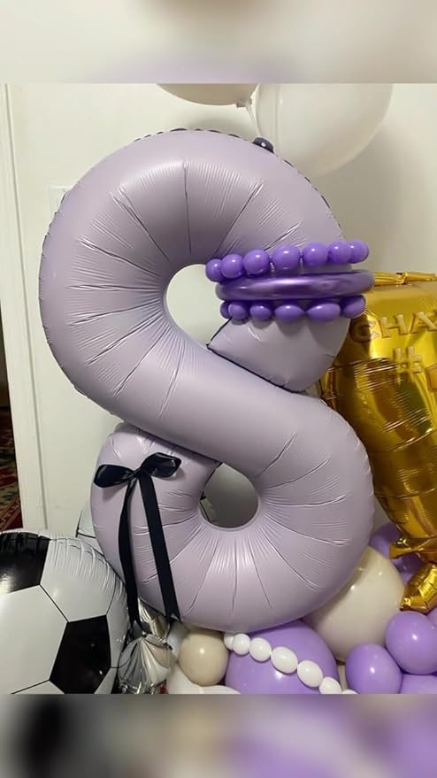 Lilac 9 Balloon, Number Balloons 40 Inch, Lavender 9th Giant Birthday Decorations for Girls, 19th 29th Party Decorations Supplies, Number 9 Balloon