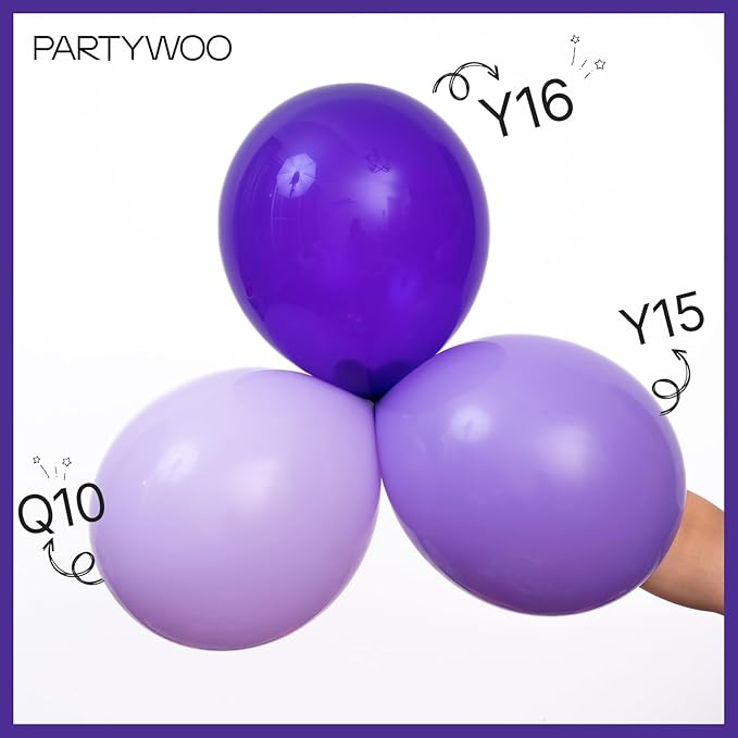 PartyWoo Dark Purple Balloons 100pcs Different Sizes of 18 12 10 5 Inch Royal Purple Balloon Arch Kit Garland for Birthday Baby Shower Graduation Anniversary Bachelorette Party Decorations Purple-Y16