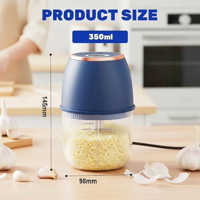 Electric Garlic Chopper, 2026 New Mini Food Chopper for Garlic and Onion, Portable Vegetable Chopper for Salad, Compact Kitchen Chopper for Home Cooks (Blue)
